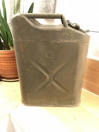 Vintage 1952 Rheem Army Us Military Korean War 5 Gallon Jerry Fuel Gas Can Bns