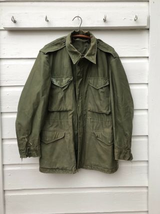 Vintage 50s Us Army Og - 107 M - 1951 Field Coat Jacket Usa Mens Size Medium Long