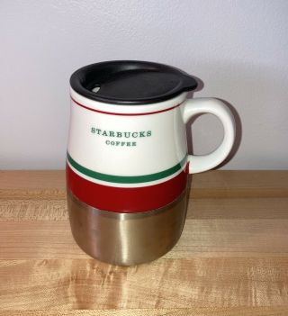 2006 Starbucks Coffee 14 Oz.  Ceramic Travel Mug Thermo With Lid
