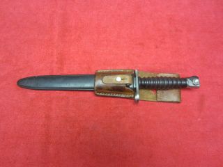 Swiss Sig Model 1957 Bayonet W/scabbard And Leather Frog