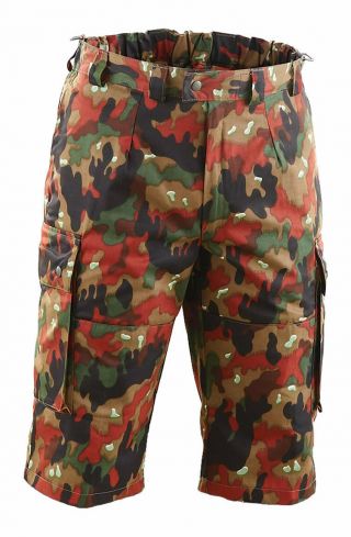 Swiss Army M83 Camo Bermuda Shorts Alpenflage 5 Pockets Vintage Pants
