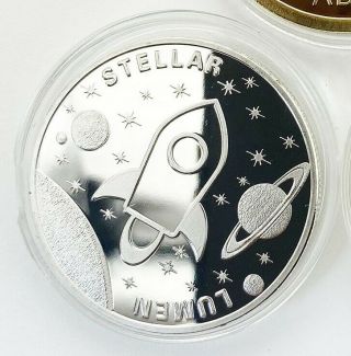 Stellar Lumen Xlm | Cryptocurrency Virtual Currency | Silver Plated Coin Bitcoin