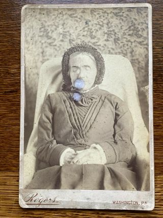 Identified Post Mortem Cabinet Card 95 Yr Old Woman Rebecca Lawson 1781 - 1876 Pa