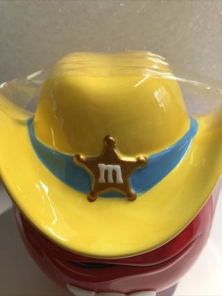 M & M Red Sheriff/Marshall Cookie Candy Jar (Rare).   7C 2