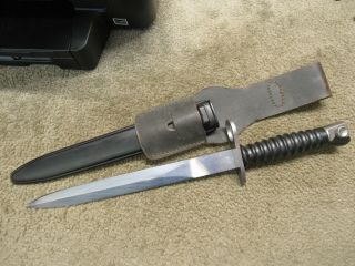 Swiss Army M57 Bayonet With Frog And Scabbard 7.  5mm Sig Sauer