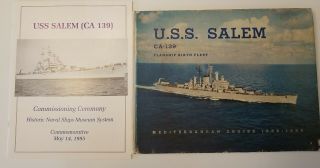 Uss Salem Ca - 139 Heavy Cruiser 1956 - 1957 - 1958 Flagship 6th Fleet Med Cruise Book