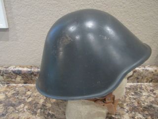 Post Wwii East German Combat Helmet With Liner And Chinstrap