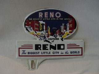 Vintage Reno Nevada The Biggest Little City In The World License Plate Topper
