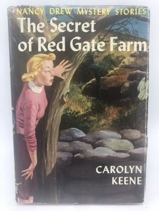 Vintage Blue Tweed Nancy Drew - The Secret Of Red Gate Farm Tweed Hc / Dj