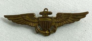 Vintage Us Naval Aviator Pilot Pin Back Wings