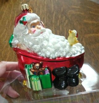 Christopher Radko Santa In A Bubble Bath Christmas Ornament Bath & Body