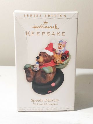 Hallmark Keepsake Ornament Speedy Delivery Nick And Christopher Bear Box 2006