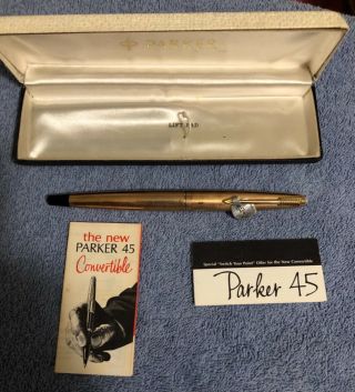 Vintage Old 1/20 12k Gold Filled Parker Fountain Ink Pen Box Papers