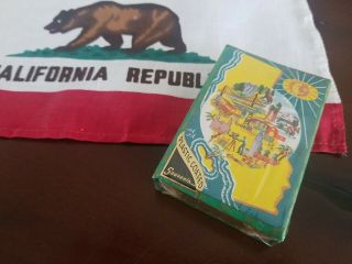 Vintage Souvenir Of California Plastic Coated Playing Cards Nos Box Fun