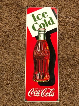 Coca Cola Porcelain Sign Ice Cold