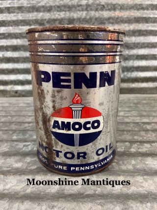 1950’s Penn Amoco Motor Oil Can 1 Qt.  - Gas & Oil