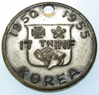 17th Infantry Buffalo 1950 - 1955 Korea Army Challenge Coin / 17th INF 2