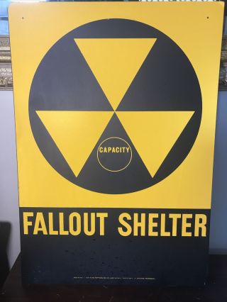 20x14 Reflective Metal Nuclear Fallout Shelter Sign Us Army Dod Fs