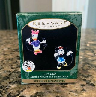 1999 Hallmark Miniature Girl Talk Disney Minnie Mouse And Daisy Duck