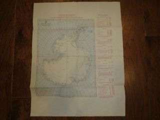 Usn Arctic Stations Map,  22 X 17,  Operation Deep Freeze,  1961