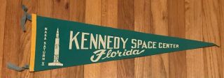 1960s Kennedy Space Center Florida Souvenir Felt Pennant Saturn V Rocket
