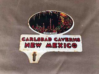 Carlsbad Caverns Mexico Souvenir Painted Car License Plate Topper