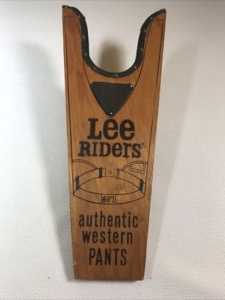 Vintage Lee Riders Jeans Boot Jack Store Display Wood Advertising Western Pants