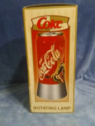 Nos Vintage Coca - Cola Can Rotating Lamp 12 " High - Vintage Coke Lamp Nib