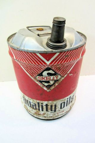 Vintage Skelly Oil Company Usa Skelly Oils 5 Gallon Metal Can Collectible Empty