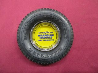 Vintage Goodyear Wrangler Radial Tire With Glass Ashtray