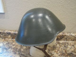 Post Wwii East German Early Combat Helmet With Wwii Type Liner Size 58