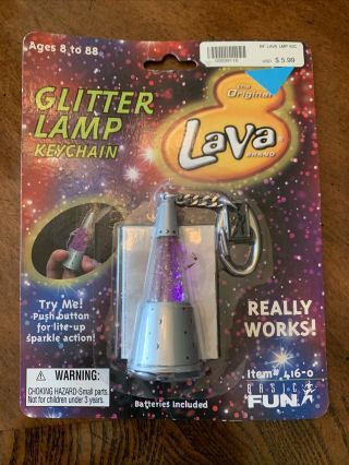 Nip 2002 Purple Glitter Lava Lamp Keychain By Basic Fun