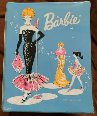Vtg Barbie Doll Double Case 1962 Mattel Ponytail Blue Solo N Spotlight W/ Hanger