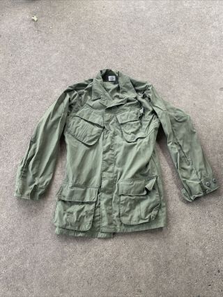 Us Vietnam Slant Pocket Jacket Size Small - Long 1969 Unissued Poplin (vb4143