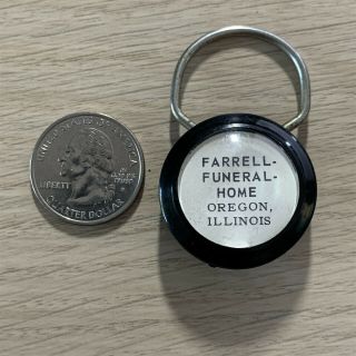 Farrell Funeral Home Oregon Illinois Black Round Keychain Key Ring 40081