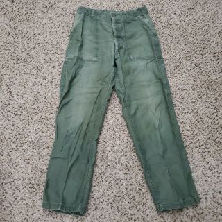 Vtg Us Army Men Sateen Og - 107 Trousers Pants Fatigue Vietnam Size 28x29