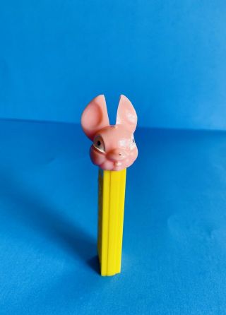 Pez Rare Pink Bunny Rabbit Candy Dispenser With Yellow Stem & No Feet