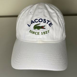 Vintage Lacoste Alligator Since 1927 Hat White Green Strapback Dad Golf Cap
