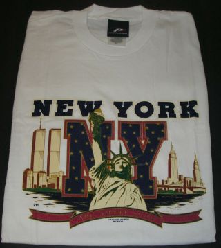 T - Shirt York City Wtc Twin Towers World Trade Centre Statue Of Liberty.