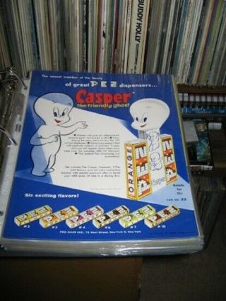 Pez Ad Sheet 1960 Casper Die Cut Mip Friendly Ghost Harvey Comic Book Cartoon