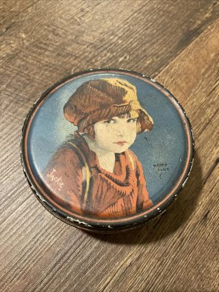 Rare Vintage Canco Tin Beautebox - Jackie Coogan By Henry Clive