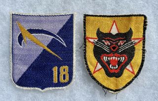 Arvn 18th Division Patch And Arvn Ranger Patch - Silk Woven - South Vietnam