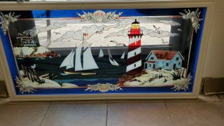 Joan Baker Designs Stain Glass Lighthouse Art Panel
