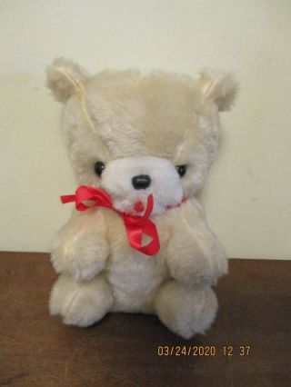 Vintage " Cuddly Huggable " Plush Stuffed Teddy Bear Am Radio Made In Taiwan