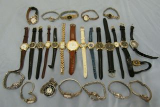 27 Vintage Womens Watches Mixed Group Timex Lucerne Times Square & More All Very