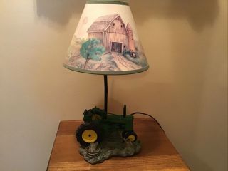 15 1/2” John Deere Tractor Table Lamp With Shade