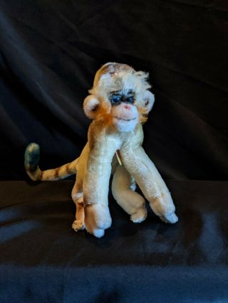 Vintage Steiff Mungo Monkey Stuffed Animal Mohair German Plush With Tag