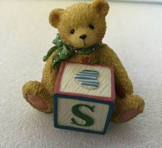 Cherished Teddies Alphabet Letter S Enesco Priscilla Hillman Figurine 1995 Bear