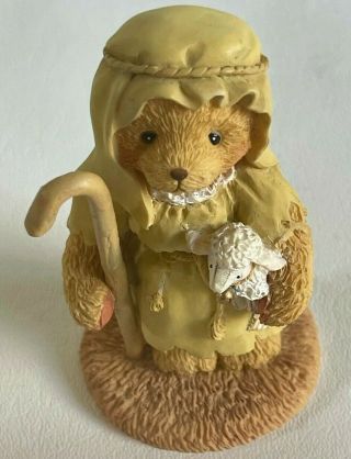 Cherished Teddies 950726 Figurine " Sammy  Little Lambs Are In My Care " 1992 Euc