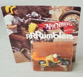 Hot Wheels Red Line Rrrumblers High Tailer Orange W Yellow Rider Moc